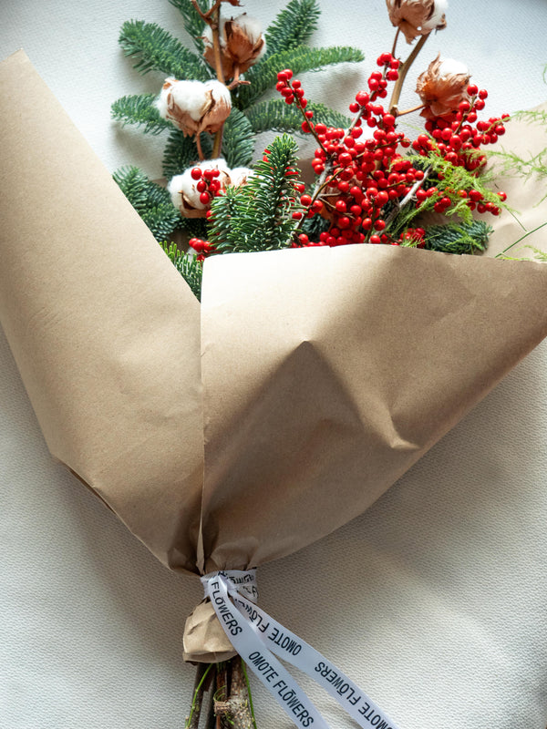 Abeto, ilex y algodón - Mix invernal